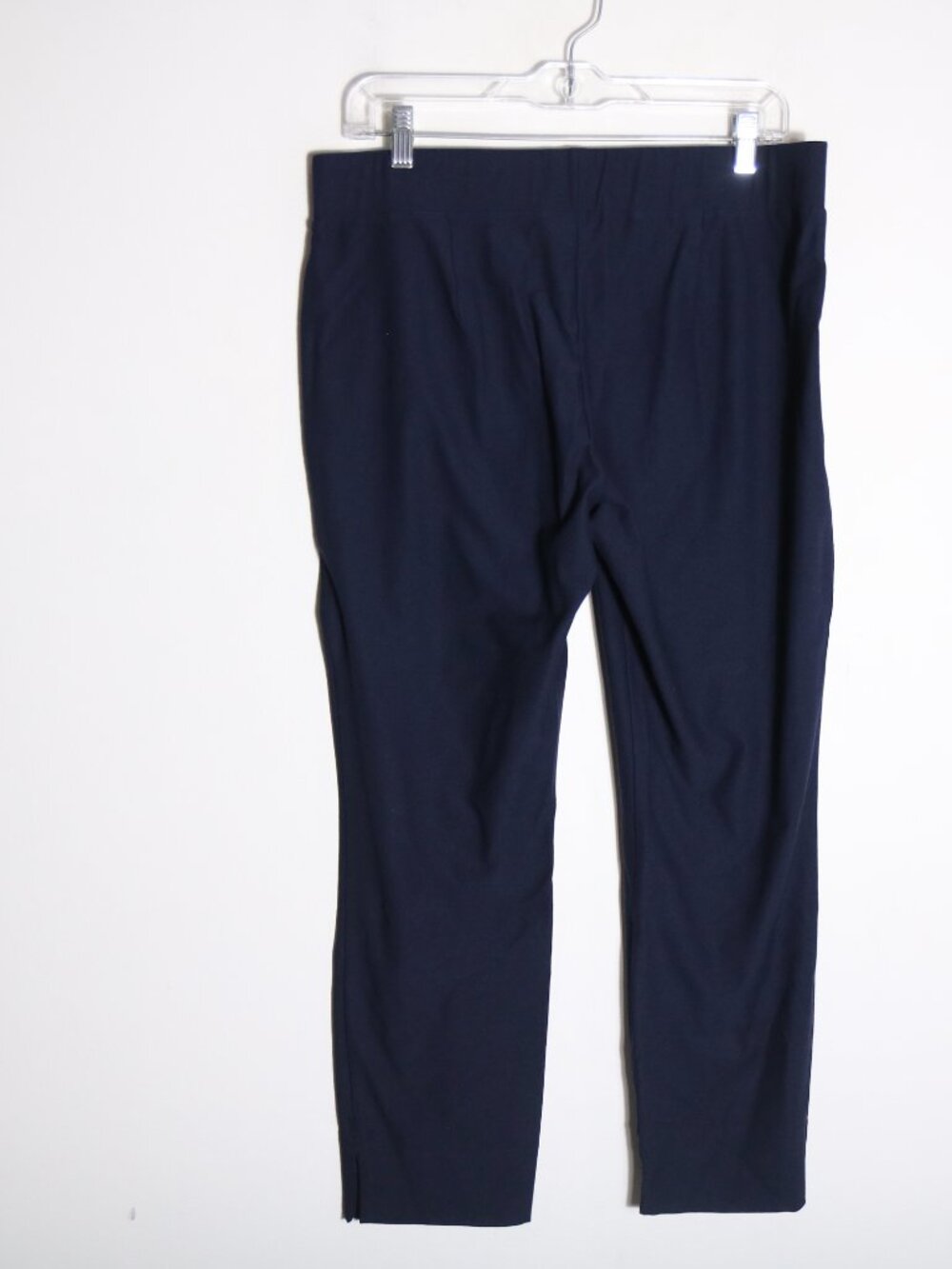 Eileen Fisher Pull On Ankle Crop Pants Womens Medium Navy Blue Stretch Knit - Picture 4 of 5